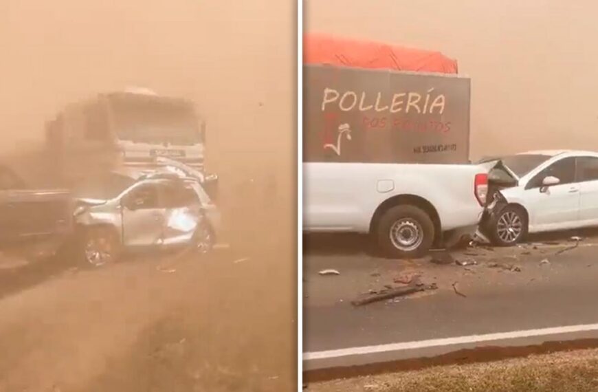 Dos muertos y un choque en cadena de 30 autos por tormentas de viento