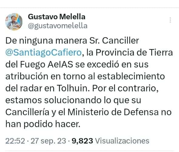 Melella cruzó fuerte al canciller Cafiero y a Nación por la polémica en torno al radar