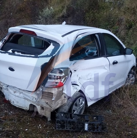 Violento despiste sobre ruta 3 deja dos heridos