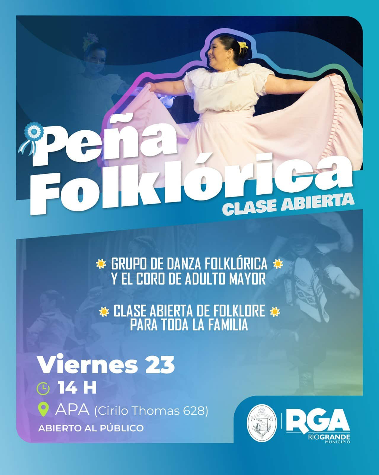El Municipio invita a una peña folklórica abierta a toda la comunidad este viernes 23 de mayo
