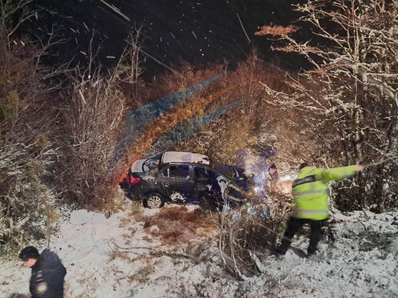 Volcó un vehículo en la ruta 3 a la altura de Tolhuin