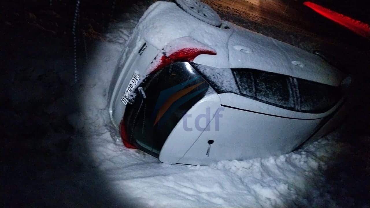 Vuelco en la ruta 3 a la altura de Rancho Hambre