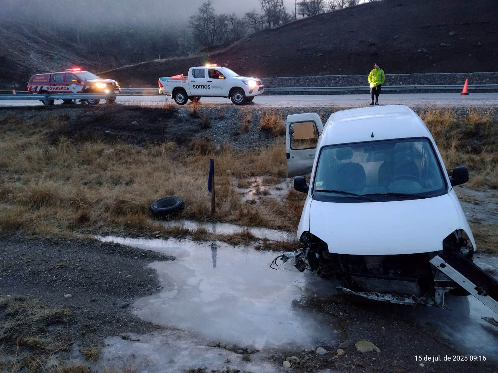 Conductor herido tras accidente en Ruta 3