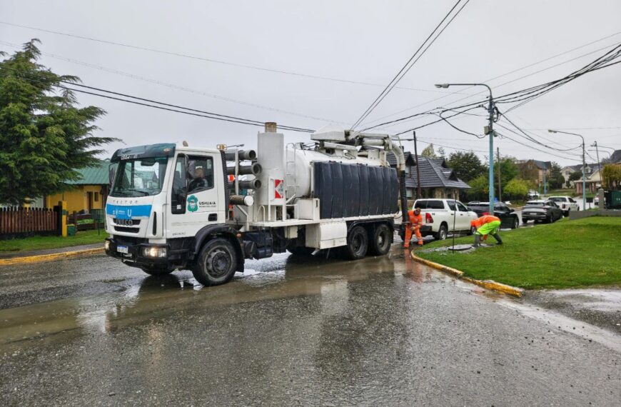 La Municipalidad de Ushuaia continúa el operativo ante el temporal de lluvias