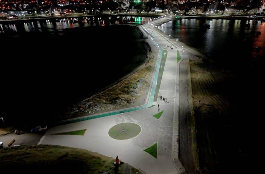 Se llevó adelante la primera prueba del sistema de iluminación de la pasarela Fique